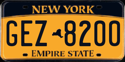 NY license plate GEZ8200