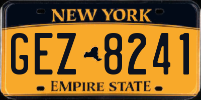 NY license plate GEZ8241