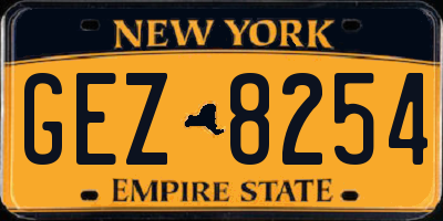 NY license plate GEZ8254