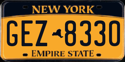 NY license plate GEZ8330