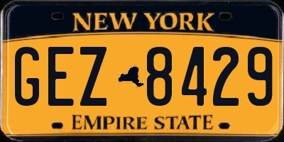 NY license plate GEZ8429