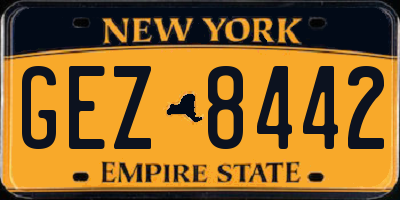 NY license plate GEZ8442