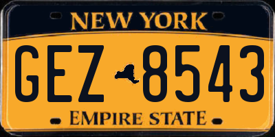 NY license plate GEZ8543