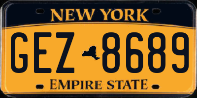 NY license plate GEZ8689