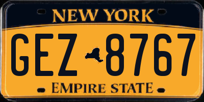 NY license plate GEZ8767