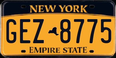 NY license plate GEZ8775