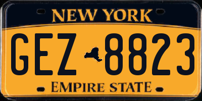NY license plate GEZ8823