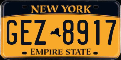 NY license plate GEZ8917