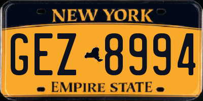 NY license plate GEZ8994