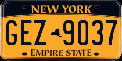NY license plate GEZ9037