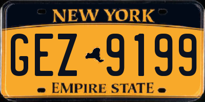 NY license plate GEZ9199