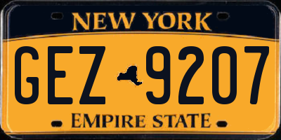 NY license plate GEZ9207