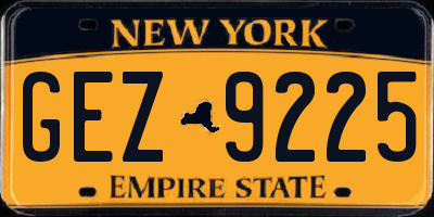 NY license plate GEZ9225