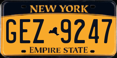 NY license plate GEZ9247