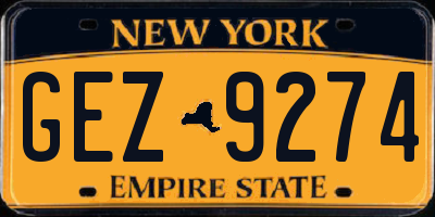 NY license plate GEZ9274