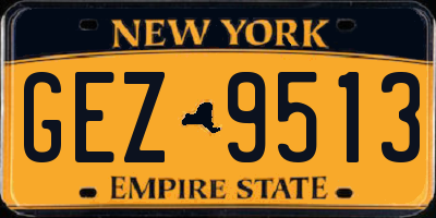NY license plate GEZ9513