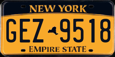 NY license plate GEZ9518