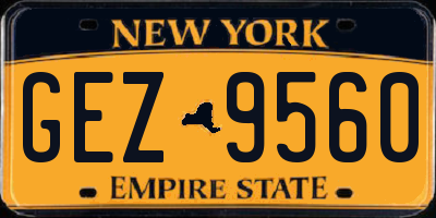 NY license plate GEZ9560