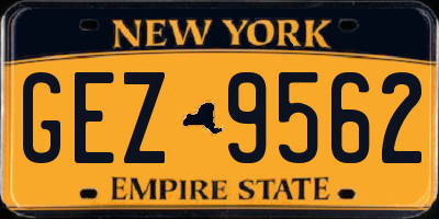 NY license plate GEZ9562