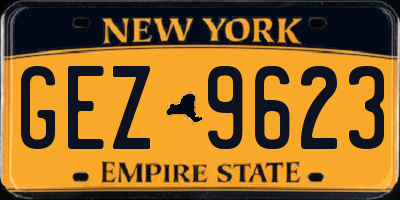 NY license plate GEZ9623