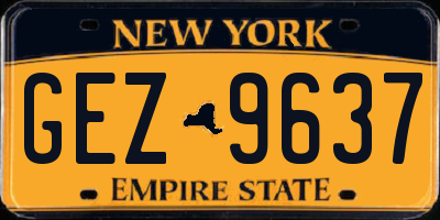 NY license plate GEZ9637