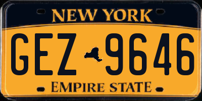 NY license plate GEZ9646