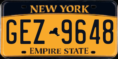 NY license plate GEZ9648