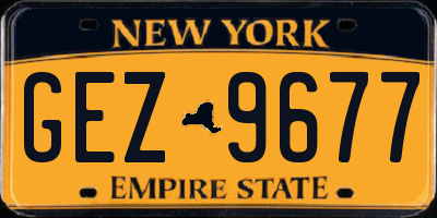 NY license plate GEZ9677