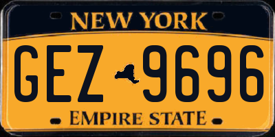 NY license plate GEZ9696
