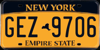 NY license plate GEZ9706