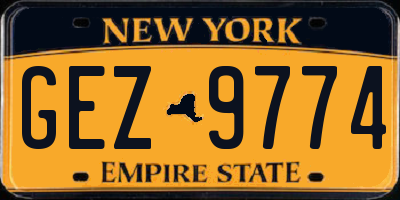 NY license plate GEZ9774