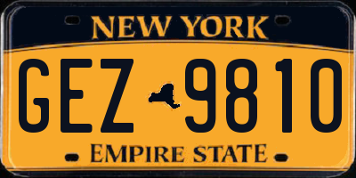 NY license plate GEZ9810