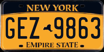 NY license plate GEZ9863