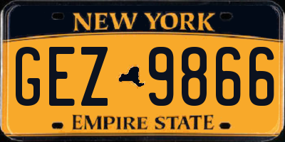 NY license plate GEZ9866