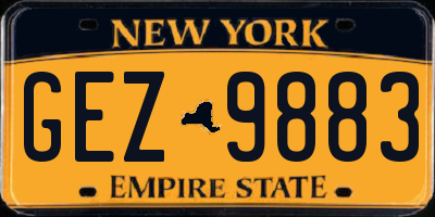 NY license plate GEZ9883