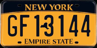 NY license plate GF13144