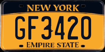 NY license plate GF3420