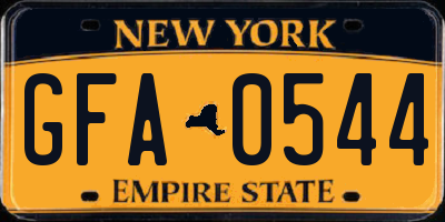NY license plate GFA0544