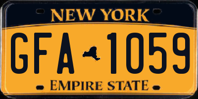 NY license plate GFA1059