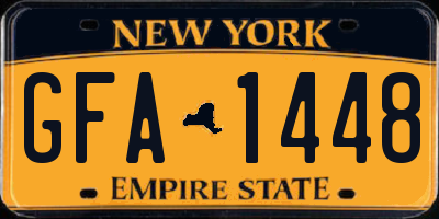 NY license plate GFA1448