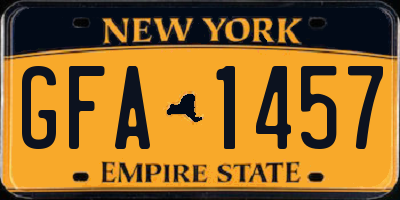 NY license plate GFA1457