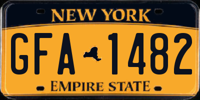 NY license plate GFA1482