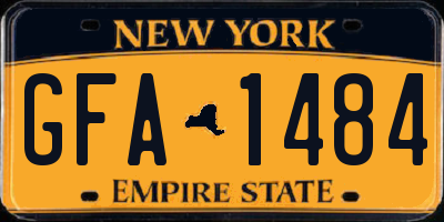 NY license plate GFA1484