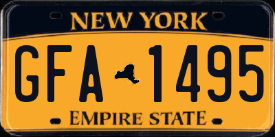 NY license plate GFA1495