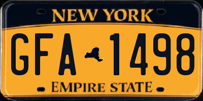 NY license plate GFA1498