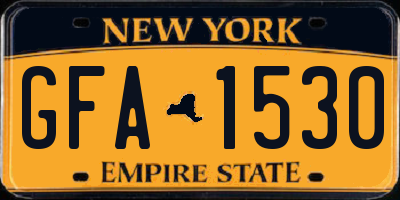 NY license plate GFA1530