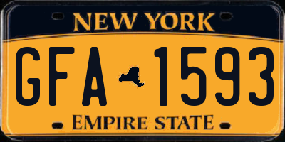 NY license plate GFA1593