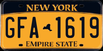 NY license plate GFA1619