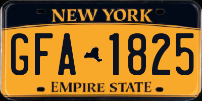 NY license plate GFA1825