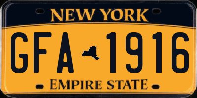 NY license plate GFA1916